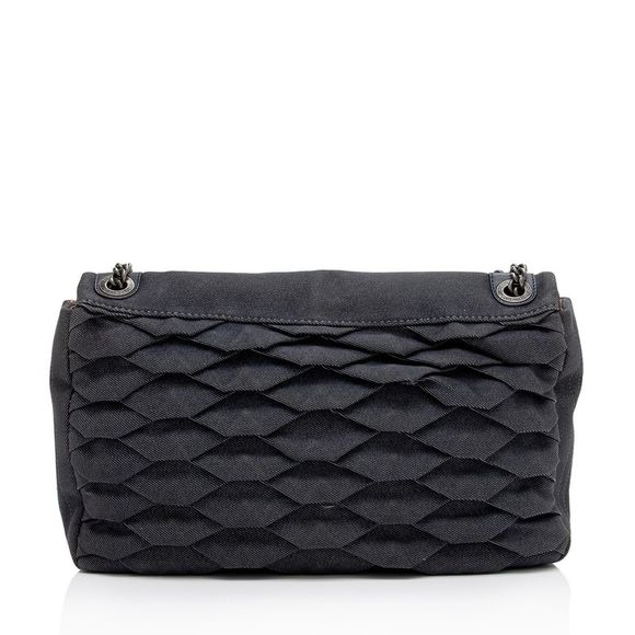 Chanel Pleated Denim Turtle Flap Bag - Picture 3 of 13